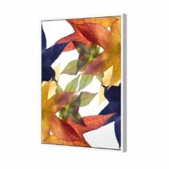 Leaf Kaleidoscope, Rectangle Canvas Art -WALL ART DESGIN SALE leaf kaleidoscope rectangle canvas art 45x30cm white frame 765892