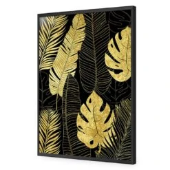 Leaf Montage Gold 16 Leaf Montage Gold -WALL ART DESGIN SALE leaf montage 1 gold canvas stretched canvas 45x30cm 278581
