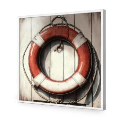 Lifesaver -WALL ART DESGIN SALE lifesaver acrylic glass no border white frame 37x37cm 410776