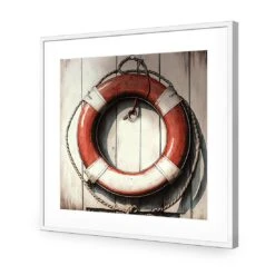 Lifesaver -WALL ART DESGIN SALE lifesaver acrylic glass with border white frame 37x37cm 544443