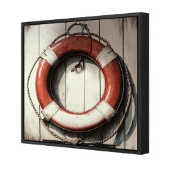 Lifesaver -WALL ART DESGIN SALE lifesaver canvas black floating frame 37x37cm 384719
