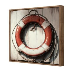 Lifesaver -WALL ART DESGIN SALE lifesaver canvas natural floating frame 37x37cm 133740