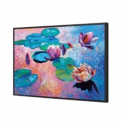 Lily Pads Canvas Art 4 Lily Pads Canvas Art -WALL ART DESGIN SALE lily pads canvas art 45x30cm black frame 598246
