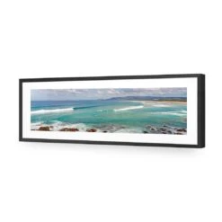 Line Up Back Beach -WALL ART DESGIN SALE line up back beach acrylic glass with border black frame 90x30cm 898619