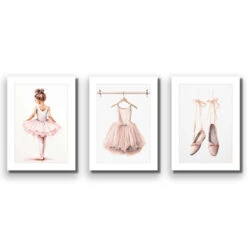 Little Ballerina 1 - Trio Art Set -WALL ART DESGIN SALE little ballerina 1 trio art set acrylic glass with border no frame 45x30cm 987642