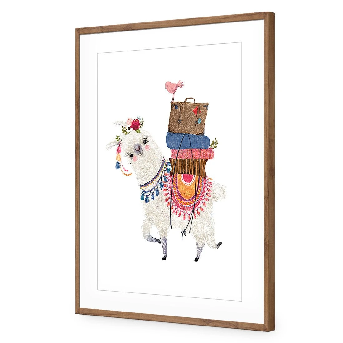 Llama Ride Llama Ride -WALL ART DESGIN SALE llama ride acrylic glass with border natural frame 45x30cm 451481
