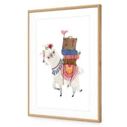 Llama Ride 13 Llama Ride -WALL ART DESGIN SALE llama ride acrylic glass with border oak frame 45x30cm 747238
