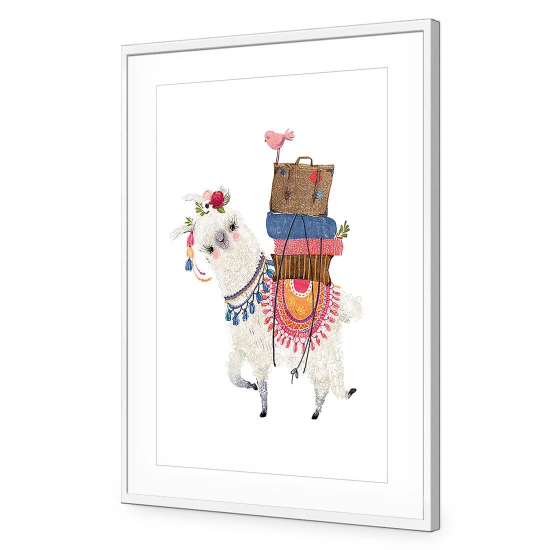 Llama Ride Llama Ride -WALL ART DESGIN SALE llama ride acrylic glass with border white frame 45x30cm 148804