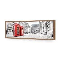 London Red Phone Booths (long) -WALL ART DESGIN SALE london red phone booths long acrylic glass no border natural frame 90x30cm 520033