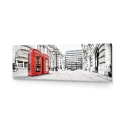 London Red Phone Booths (long) -WALL ART DESGIN SALE london red phone booths long acrylic glass no border no frame 90x30cm 748768