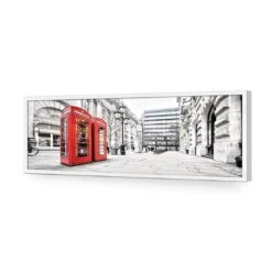 London Red Phone Booths (long) -WALL ART DESGIN SALE london red phone booths long acrylic glass no border white frame 90x30cm 921220