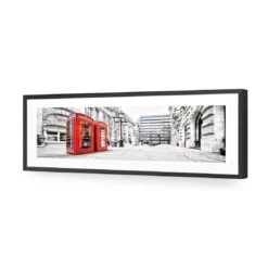 London Red Phone Booths (long) -WALL ART DESGIN SALE london red phone booths long acrylic glass with border black frame 90x30cm 796117