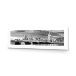 London River Reflections, Black And White (long) -WALL ART DESGIN SALE london river reflections black and white long acrylic glass with border no frame 90x30cm 664633
