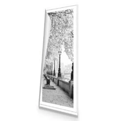 London Riverwalk, B&W Long Canvas Art -WALL ART DESGIN SALE london riverwalk bw long canvas art 60x20cm rolled canvas 983380