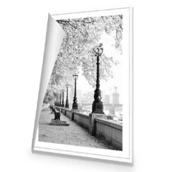 London Riverwalk, B&W Rectangle Canvas Art -WALL ART DESGIN SALE london riverwalk bw rectangle canvas art 45x30cm rolled canvas 841011