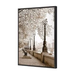 London Riverwalk, Sepia Canvas Art -WALL ART DESGIN SALE london riverwalk sepia canvas art 45x30cm black frame 516200