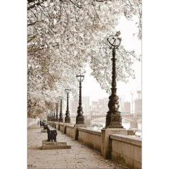 London Riverwalk, Sepia Canvas Art