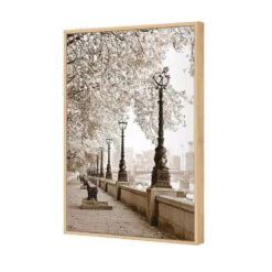 London Riverwalk, Sepia Canvas Art -WALL ART DESGIN SALE london riverwalk sepia canvas art 59x40cm oak frame 968568