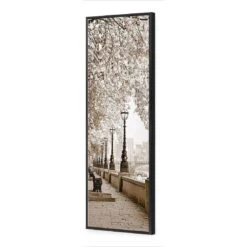 London Riverwalk, Sepia, Long Canvas Art -WALL ART DESGIN SALE london riverwalk sepia long canvas art 60x20cm black frame 576327