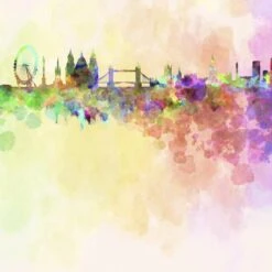 London Skyline, Watercolour (square)