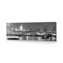 London Thames, Black And White (Long) -WALL ART DESGIN SALE london thames black and white long acrylic glass no border no frame 90x30cm 875988