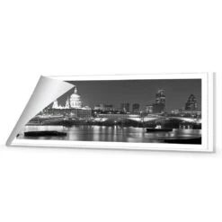 London Thames, Black And White (Long) -WALL ART DESGIN SALE london thames black and white long canvas rolled canvas 60x20cm 724187