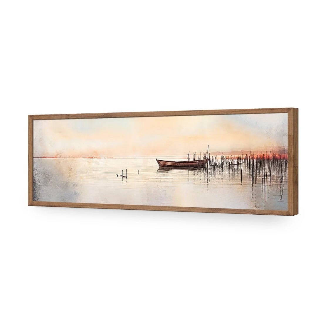 Lonely Boat Lonely Boat -WALL ART DESGIN SALE lonely boat acrylic glass no border natural frame 90x30cm 554805