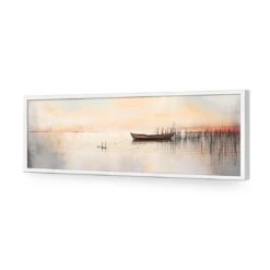 Lonely Boat 17 Lonely Boat -WALL ART DESGIN SALE lonely boat acrylic glass no border white frame 90x30cm 784890