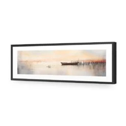 Lonely Boat 11 Lonely Boat -WALL ART DESGIN SALE lonely boat acrylic glass with border black frame 90x30cm 372810