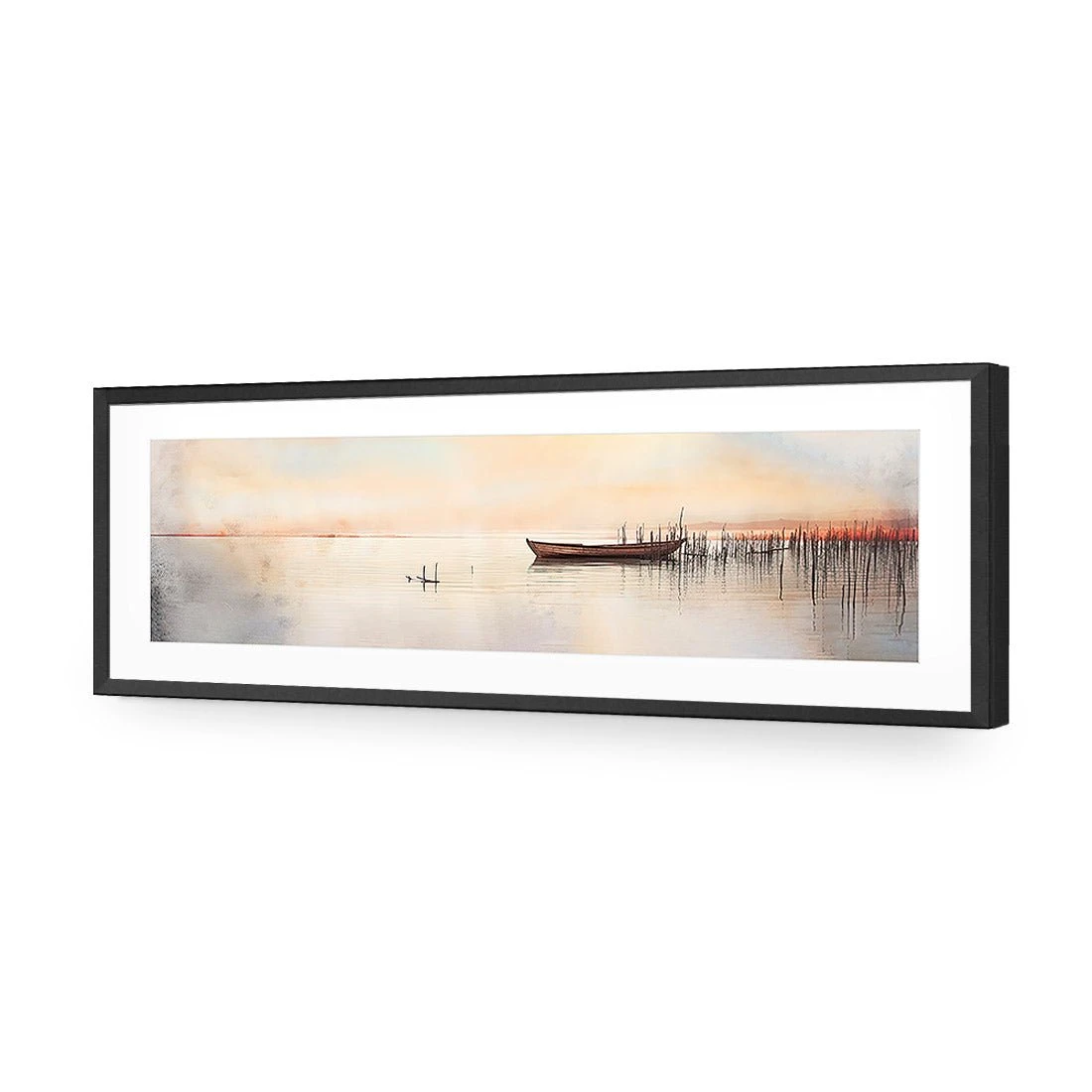 Lonely Boat Lonely Boat -WALL ART DESGIN SALE lonely boat acrylic glass with border black frame 90x30cm 372810