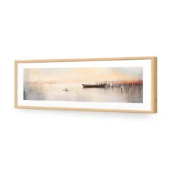 Lonely Boat 13 Lonely Boat -WALL ART DESGIN SALE lonely boat acrylic glass with border oak frame 90x30cm 697271