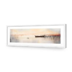 Lonely Boat 12 Lonely Boat -WALL ART DESGIN SALE lonely boat acrylic glass with border white frame 90x30cm 515899