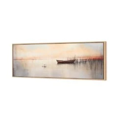 Lonely Boat 7 Lonely Boat -WALL ART DESGIN SALE lonely boat canvas oak frame 60x20cm 966181