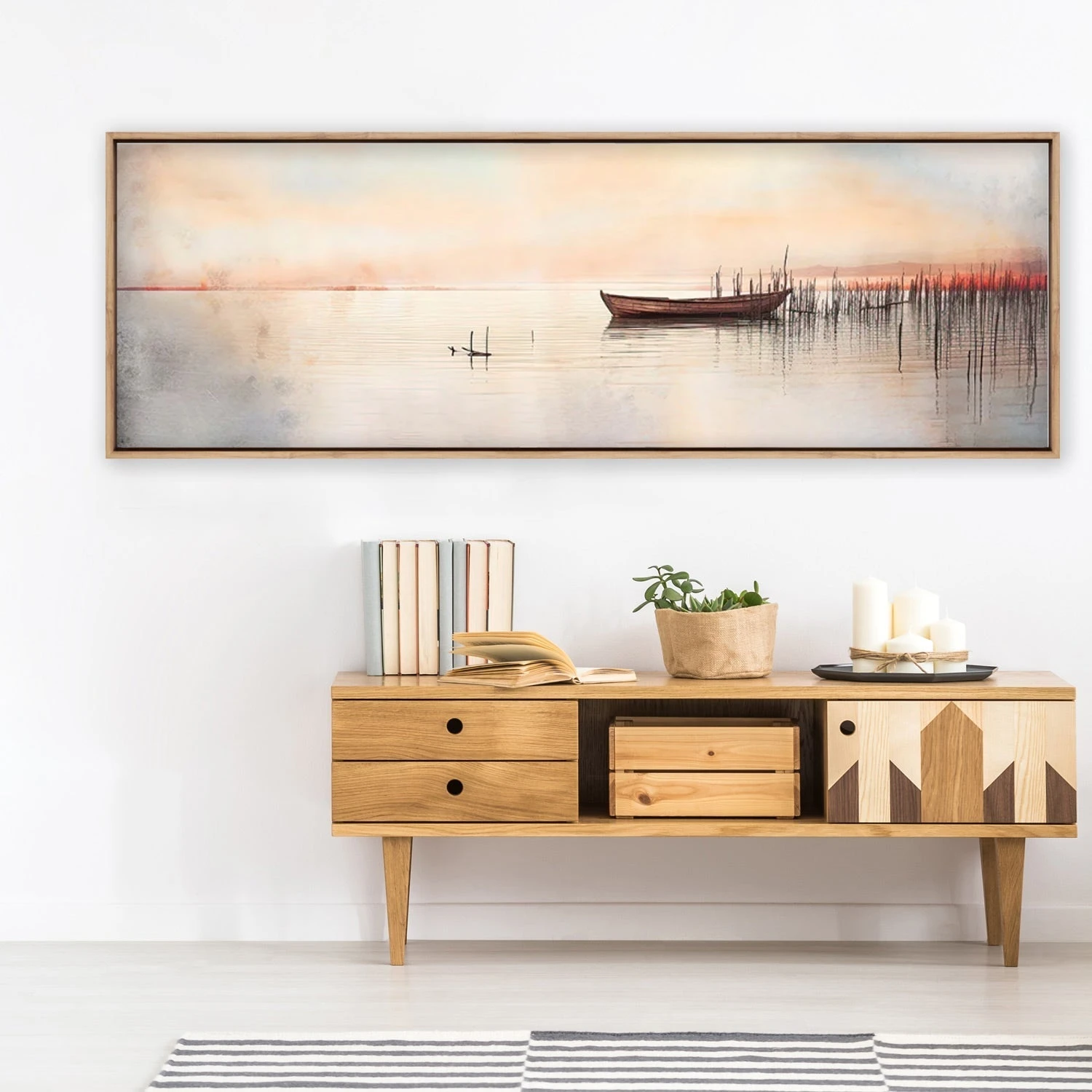 Lonely Boat Lonely Boat -WALL ART DESGIN SALE lonely boat canvas stretched canvas 60x20cm 154272