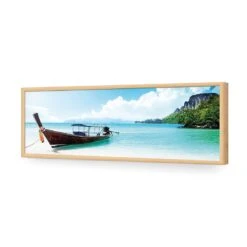 Long Thai Boat (Long) 17 Long Thai Boat (Long) -WALL ART DESGIN SALE long thai boat long acrylic glass no border oak frame 90x30cm 417242