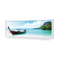 Long Thai Boat (Long) 16 Long Thai Boat (Long) -WALL ART DESGIN SALE long thai boat long acrylic glass no border white frame 90x30cm 911328