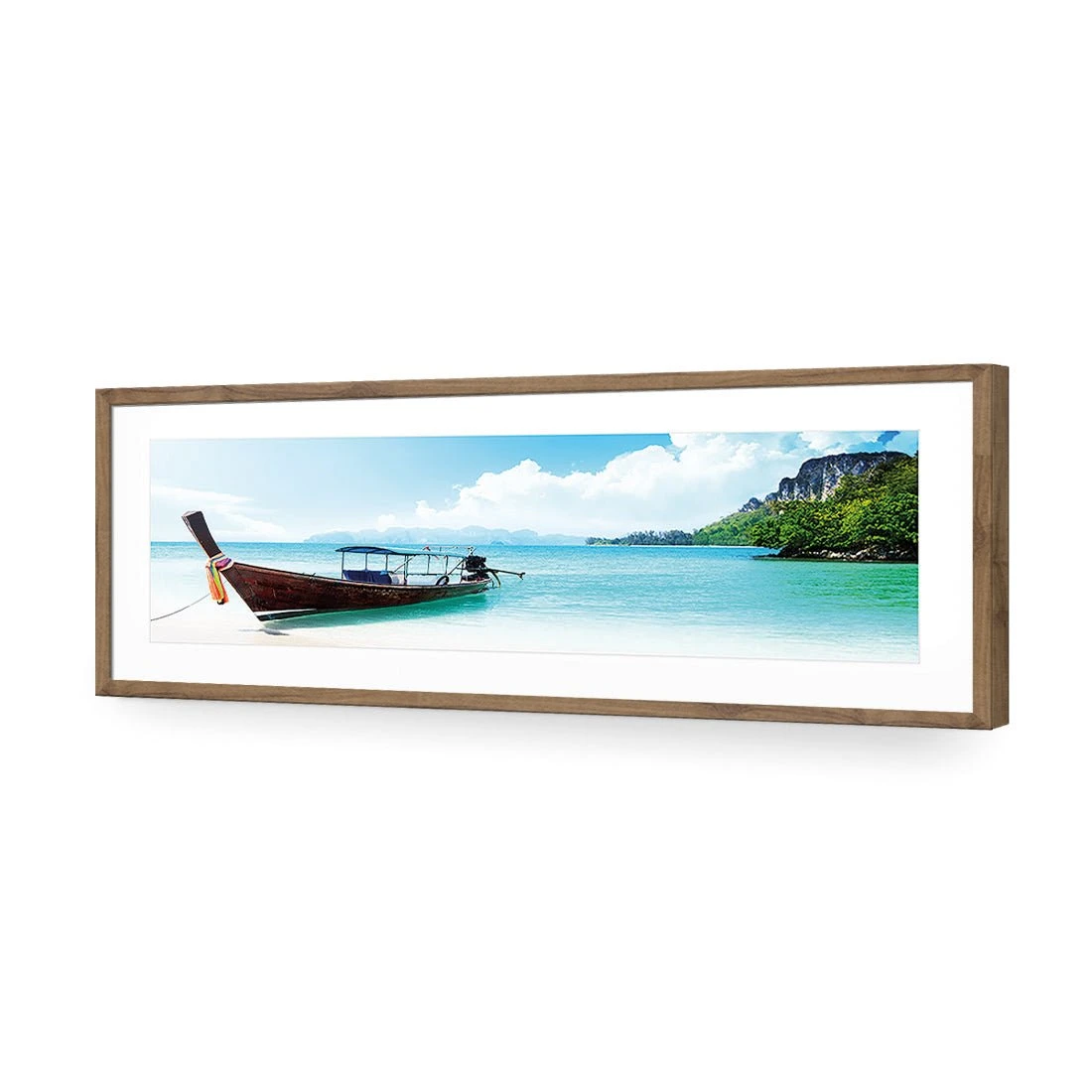 Long Thai Boat (Long) Long Thai Boat (Long) -WALL ART DESGIN SALE long thai boat long acrylic glass with border natural frame 90x30cm 160639