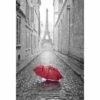 Lost Umbrella In Paris, Red Acrylic Print Art -WALL ART DESGIN SALE lost umbrella in paris red acrylic print art with border no frame 45x30cm 224564