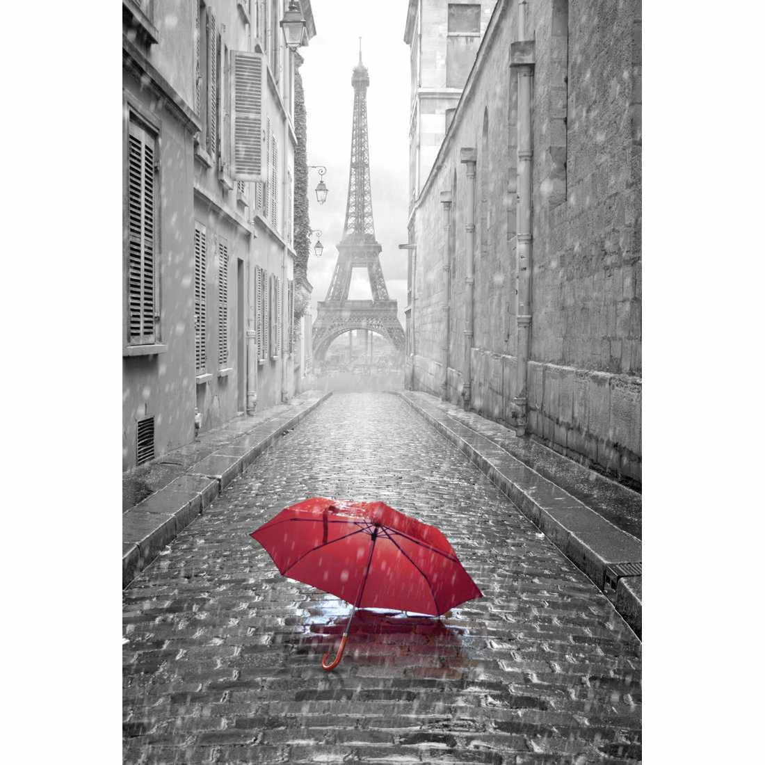 Lost Umbrella In Paris, Red Acrylic Print Art Lost Umbrella In Paris, Red Acrylic Print Art -WALL ART DESGIN SALE lost umbrella in paris red acrylic print art with border no frame 45x30cm 224564