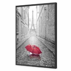 Lost Umbrella In Paris, Red Acrylic Print Art 12 Lost Umbrella In Paris, Red Acrylic Print Art -WALL ART DESGIN SALE lost umbrella in paris red acrylic print art without border black frame 45x30cm 838657