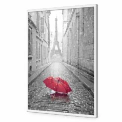 Lost Umbrella In Paris, Red Acrylic Print Art 9 Lost Umbrella In Paris, Red Acrylic Print Art -WALL ART DESGIN SALE lost umbrella in paris red acrylic print art without border white frame 45x30cm 931302