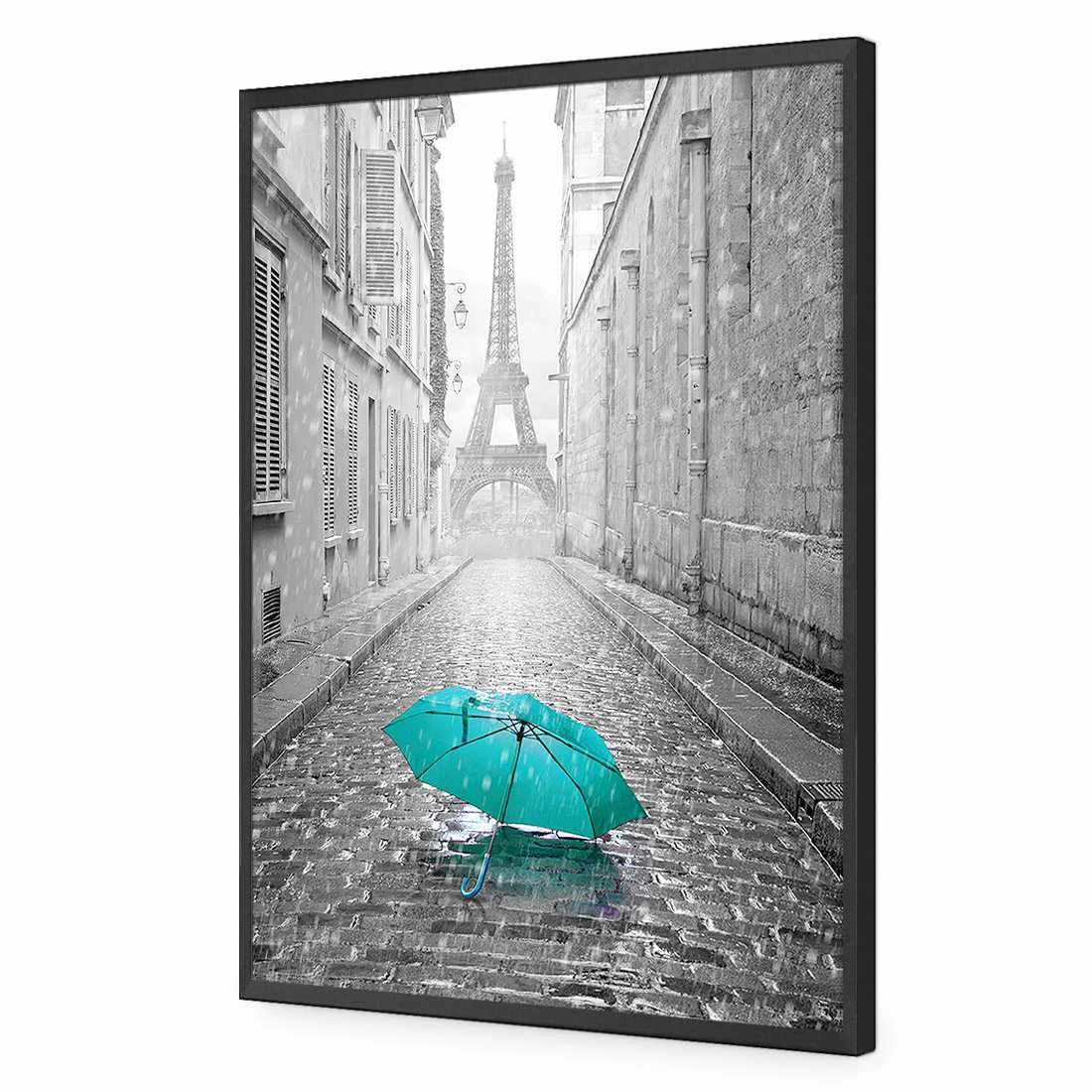 Lost Umbrella In Paris, Teal Acrylic Print Art Lost Umbrella In Paris, Teal Acrylic Print Art -WALL ART DESGIN SALE lost umbrella in paris teal acrylic print art without border black frame 45x30cm 962837