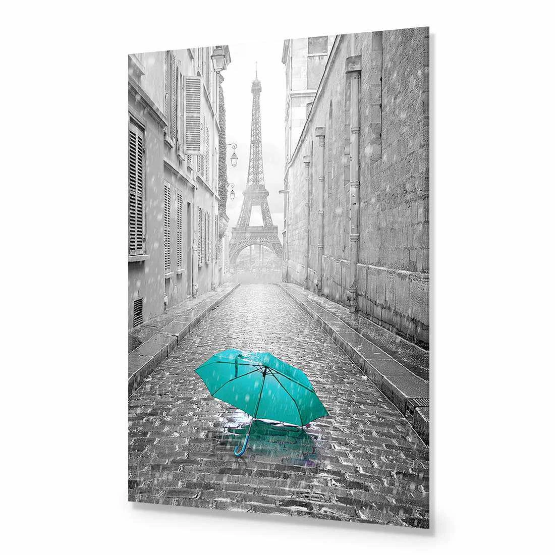 Lost Umbrella In Paris, Teal Acrylic Print Art Lost Umbrella In Paris, Teal Acrylic Print Art -WALL ART DESGIN SALE lost umbrella in paris teal acrylic print art without border no frame 45x30cm 386929