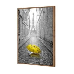 Lost Umbrella In Paris, Yellow Canvas Art 6 Lost Umbrella In Paris, Yellow Canvas Art -WALL ART DESGIN SALE lost umbrella in paris yellow canvas art 45x30cm natural frame 818569