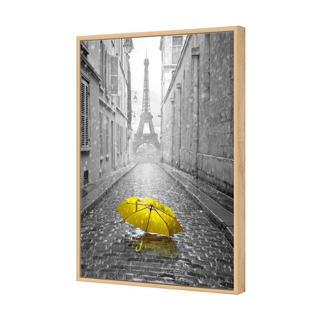 Lost Umbrella In Paris, Yellow Canvas Art Lost Umbrella In Paris, Yellow Canvas Art -WALL ART DESGIN SALE lost umbrella in paris yellow canvas art 45x30cm oak frame 567967