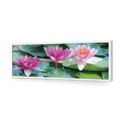 Lotus Dream (long) 16 Lotus Dream (long) -WALL ART DESGIN SALE lotus dream long acrylic glass no border white frame 90x30cm 140832