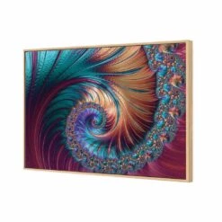 Luxe Spiral Canvas Art -WALL ART DESGIN SALE luxe spiral canvas art 45x30cm oak frame 311235