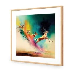 Magic Flight -WALL ART DESGIN SALE magic flight acrylic glass with border oak frame 37x37cm 680121