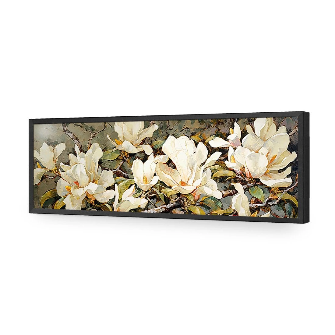 Magnolia Branch Magnolia Branch -WALL ART DESGIN SALE magnolia branch acrylic glass no border black frame 90x30cm 544694