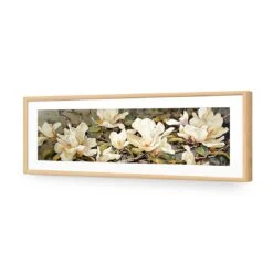 Magnolia Branch 12 Magnolia Branch -WALL ART DESGIN SALE magnolia branch acrylic glass with border oak frame 90x30cm 532664